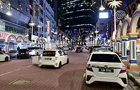 Night view of Jalan Tun Sambanthan in 2023