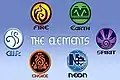 The six elements logos that were placed all over the Jamboree 2008 campsite and were printed on staff T-shirts