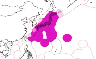 Image 47Japan's exclusive economic zones:  Japan's EEZ  Joint regime with Republic of Korea  EEZ claimed by Japan, disputed by others (from Geography of Japan)