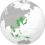 Empire of Japan (1868–1947 CE), including occupied and colonized territories across East Asia and Southeast Asia.