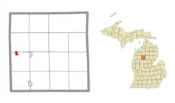 Location within Missaukee County and the state of Michigan