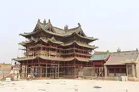 Xianshen Lou during its refurbishment in 2020