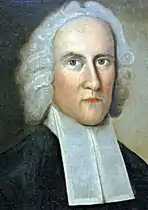 Detail of portrait of Jonathan Edwards (Yale University)