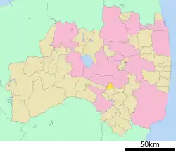 Location of Kagamiishi in Fukushima Prefecture