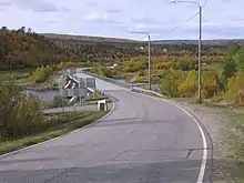 The bridge over the Anarjohka in Karigasniemi, on the border of Finland with Norway