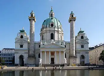 Karlskirche, Vienna, Austria, by Johann Bernhard Fischer von Erlach, 1715-1737