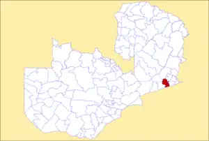 District location in Zambia