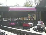 Cars in storage at Kennywood Auto Race.