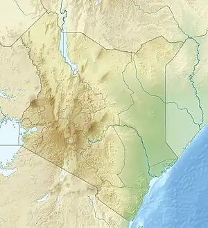 Map showing the location of Kariandusi Prehistoric Site