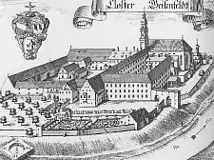 Geisenfeld Abbey around 1700 by Michael Wening