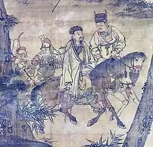 Zhu Geliang wearing a hechang (also known as beizi).