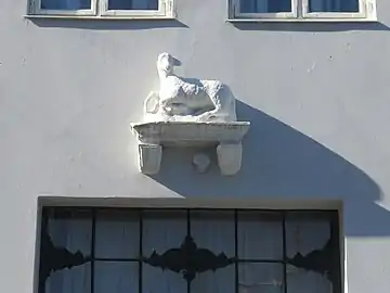 The lamb above the main entrance.