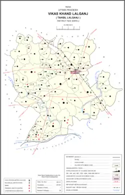 Map showing Sarai Kurmi (#806) in Lalganj CD block