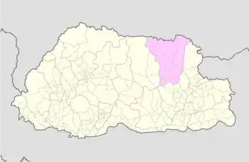 Location of Minjay Gewog