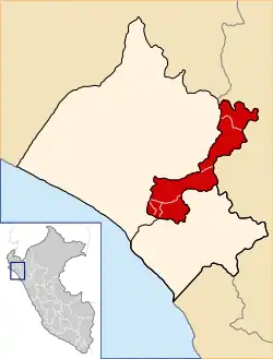 Location of Ferreñafe in the Lambayeque Region