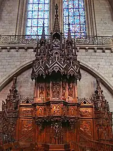 The pulpit in the nave