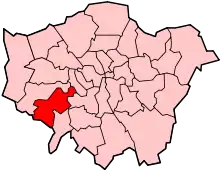 Location of the London Borough of Richmond upon Thames in Greater London