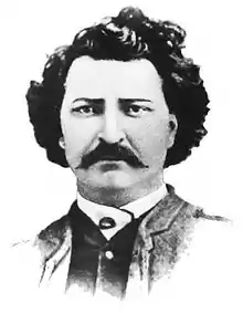 "A bust portrait of Métis leader Louis Riel c1870 after a carte de visite in 1884."