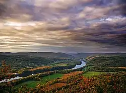 View of the Susquehanna River from Council Cup Scenic Overlook (in Conyngham and Salem Townships)