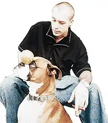 Strait with his dog, Dobbs