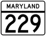 Maryland Route 229 marker