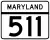 Maryland Route 511 marker