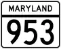 Maryland Route 953 marker