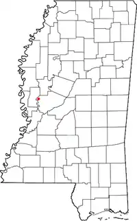 Location of Holly Bluff, Mississippi