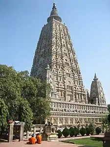 The current structure of the Mahabodhi Temple dates to the Gupta era, 5th century CE. Marking the location where the Buddha is said to have attained enlightenment.