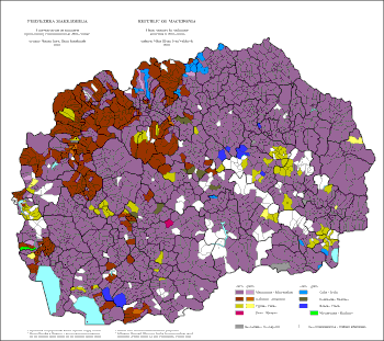 Ethnic map of North Macedonia (2002)