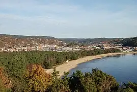 View of the town centre and beach area