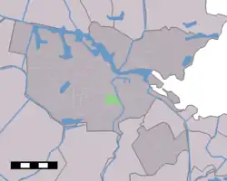 Location of De Pijp (green) in Amsterdam