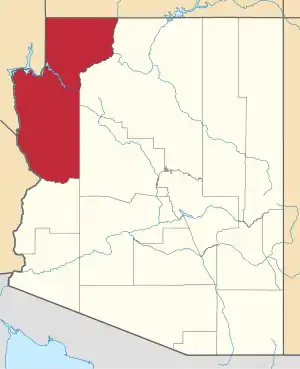 State map highlighting Mohave County