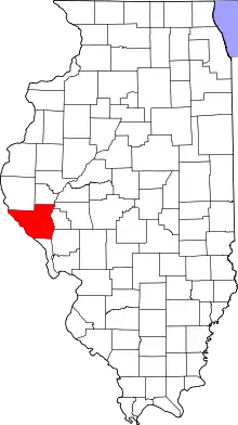 Pike County's location in Illinois