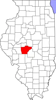 Sangamon County's location in Illinois