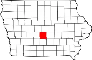 Map of Iowa highlighting Polk County