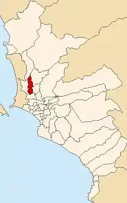 Location of Los Olivos in Lima