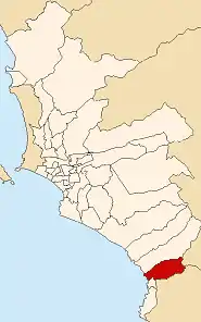 Location of San Bartolo in the Lima province