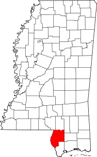 Map of Mississippi highlighting Pearl River County