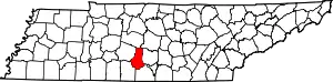 Map of Tennessee highlighting Marshall County