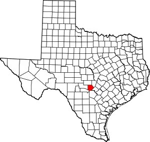 Map of Texas highlighting Kendall County