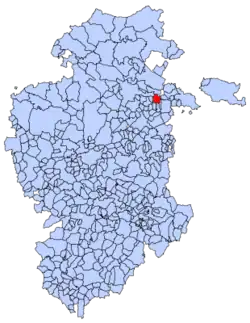 Municipal location of Miraveche in Burgos province