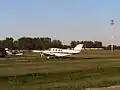 Taxiway and airplanes from Jewett Airport Road