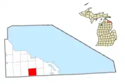 Location within Presque Isle County