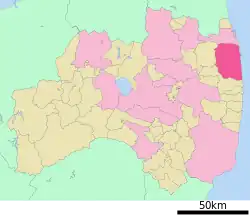 Location of Minamisōmain Fukushima Prefecture