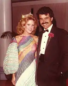 Debra Maffett, Miss California 1982 and Miss America 1983 with Ronald Letterman