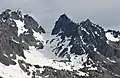 Johnson, Sweat Spire, Gasp Pinnacle to left. Clark and Sundial to right.