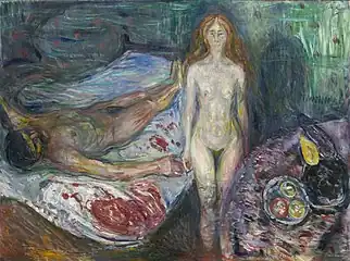 Edvard Munch, Death of Marat I (1907), an example of Expressionism