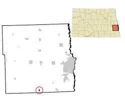 Location of Leonard, North Dakota