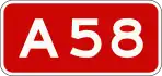 A58 motorway shield}}